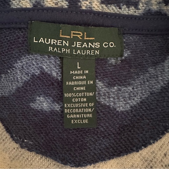 Ralph Lauren Jeans Sweater Jacket Aztec southwest print toggle closure size L - Picture 7 of 8